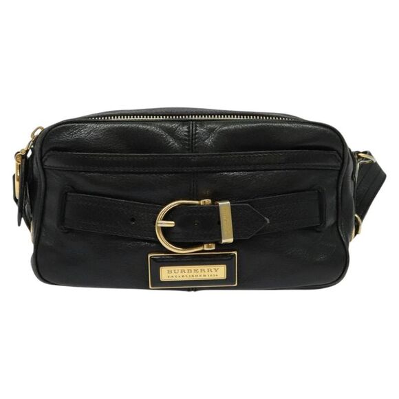 Burberry Black Leather Shoulder Bag (Pre-Owned) - Picture 1 of 16